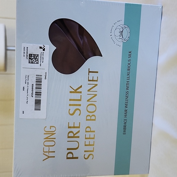 YFONG Pure Mulberry Silk Sleep Bonnet Double Layer Breathable Healthy Hair - Picture 4 of 5